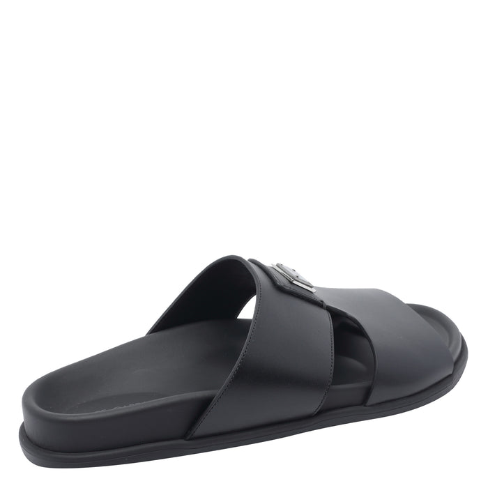 Dolce & Gabbana Sandals Black Calf Leather/rubber Sole