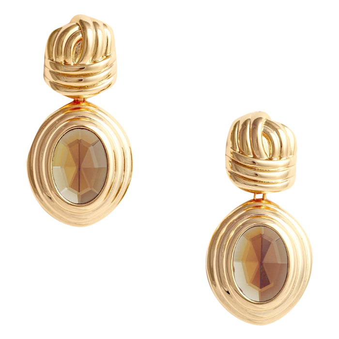 Self Portrait Bijoux Gold Brass With Glass Stone