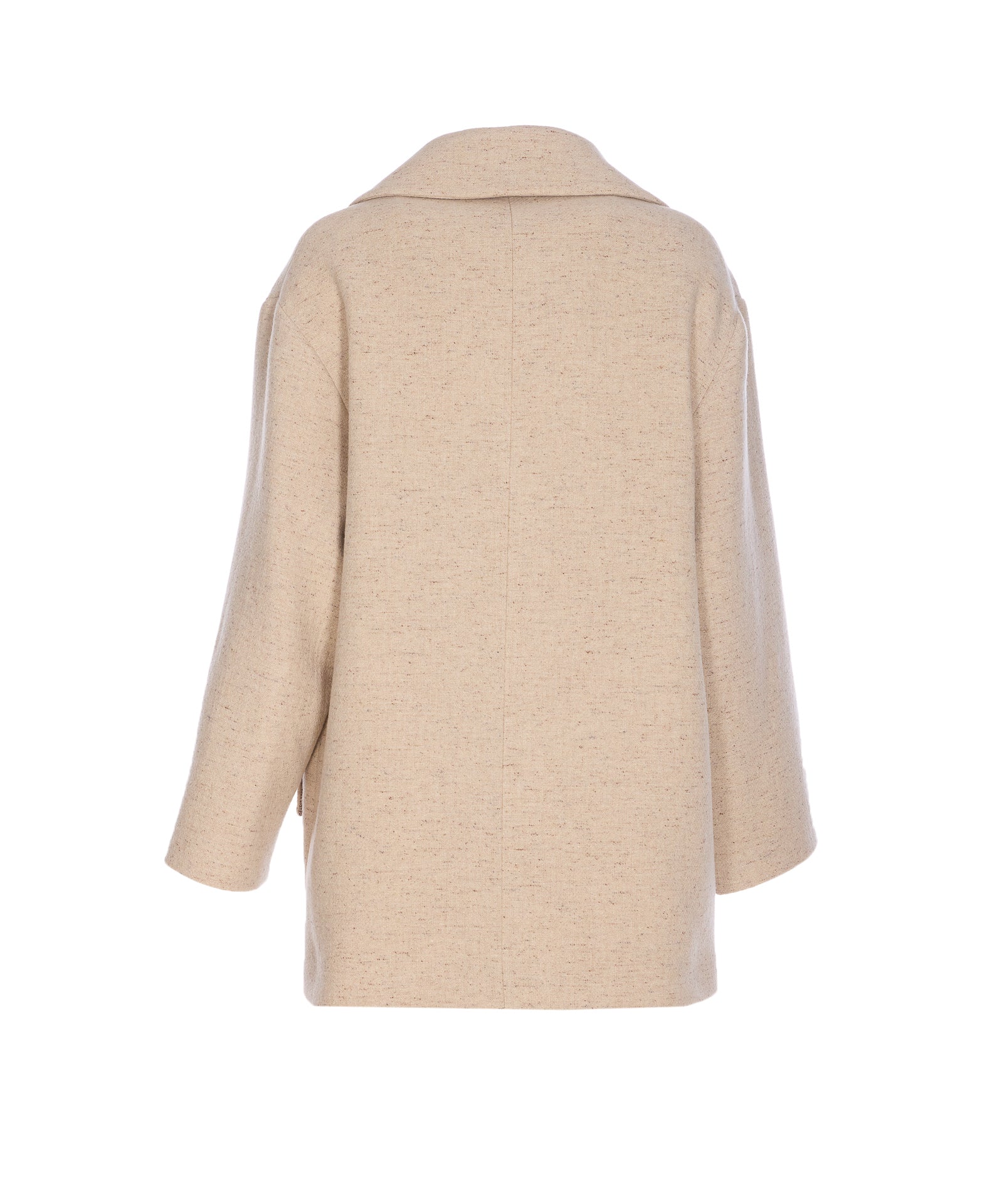 Elisabetta Franchi Coats Beige Virgin Wool