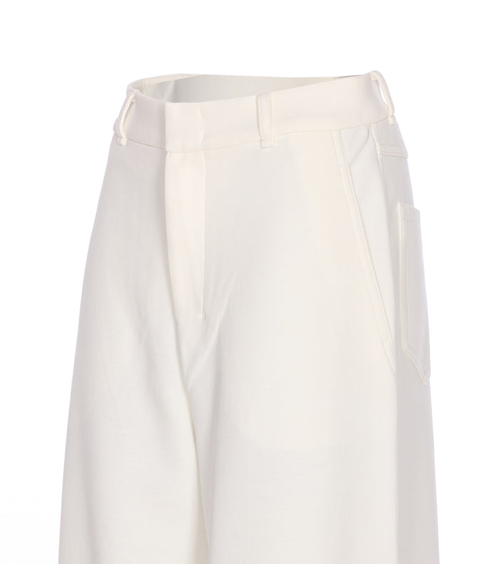 S Max Mara Trousers White Cotton