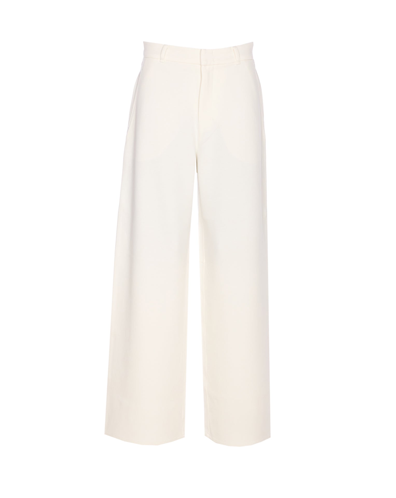 S Max Mara Trousers White Cotton