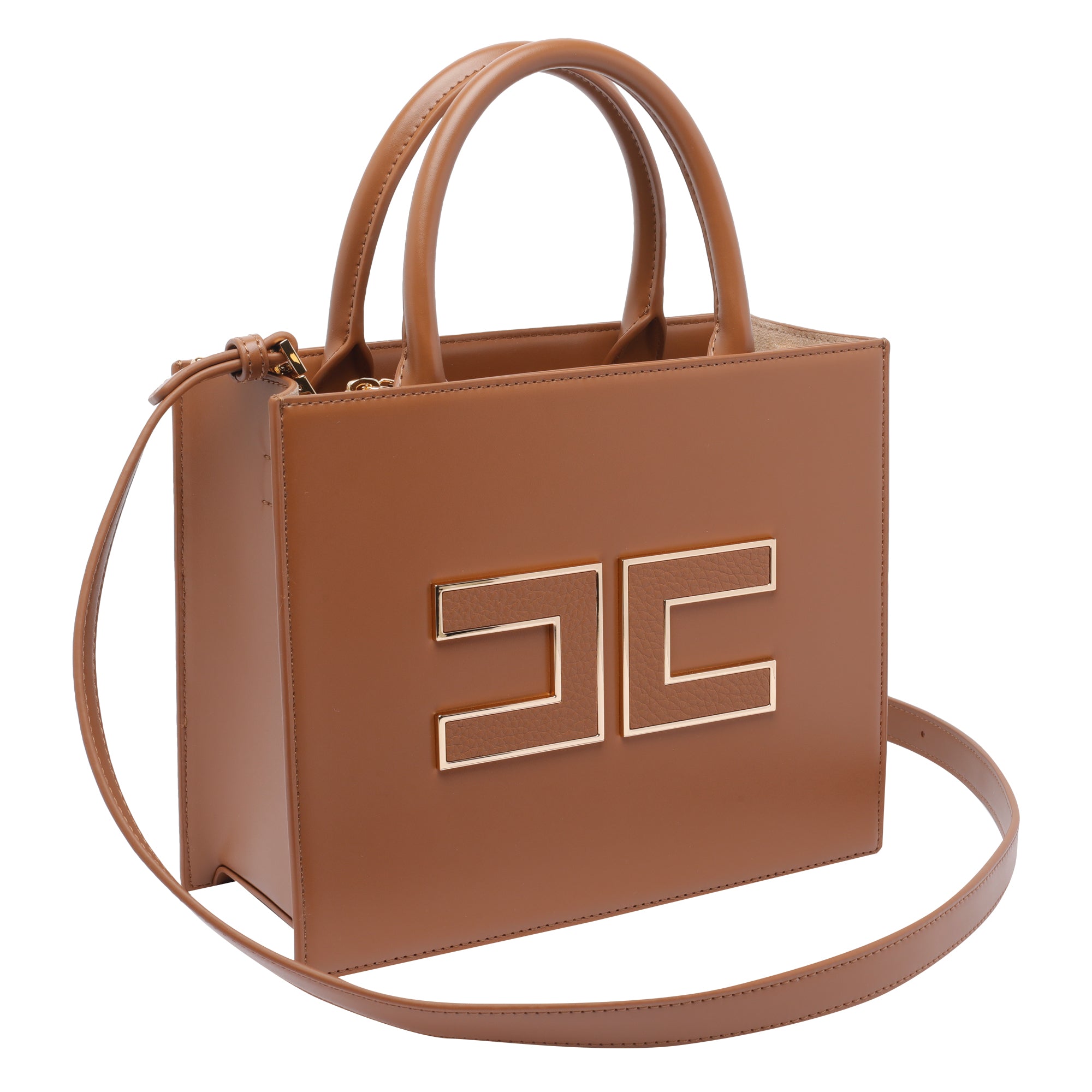 Elisabetta Franchi Bags Brown Polyurethane Polyester Cotton