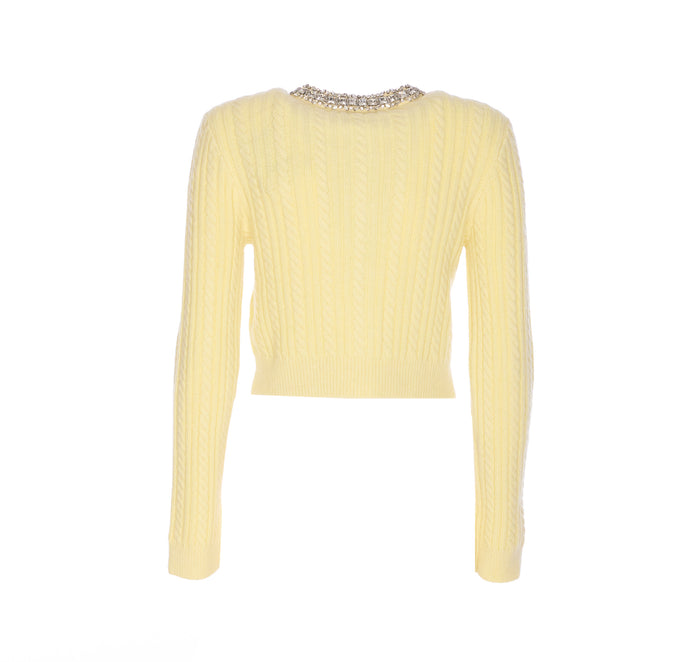 Self Portrait Sweaters Yellow Polyamide