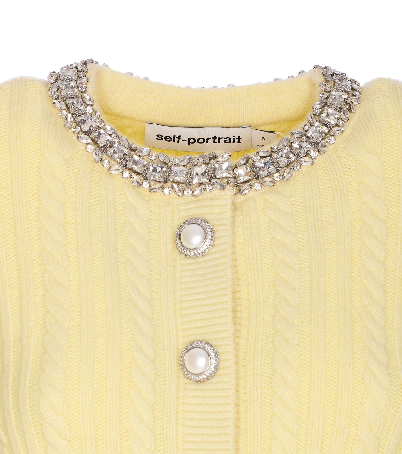 Self Portrait Sweaters Yellow Polyamide