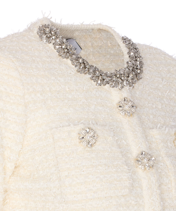 Self Portrait Sweaters White Cotton