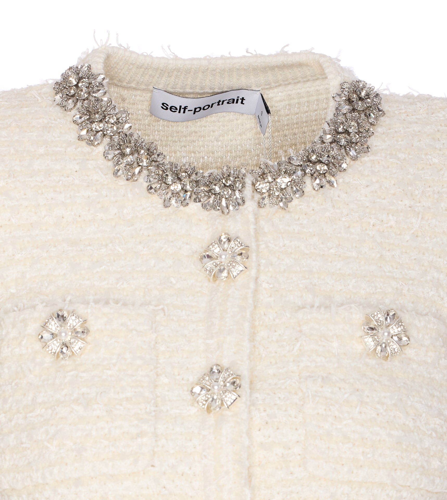 Self Portrait Sweaters White Cotton