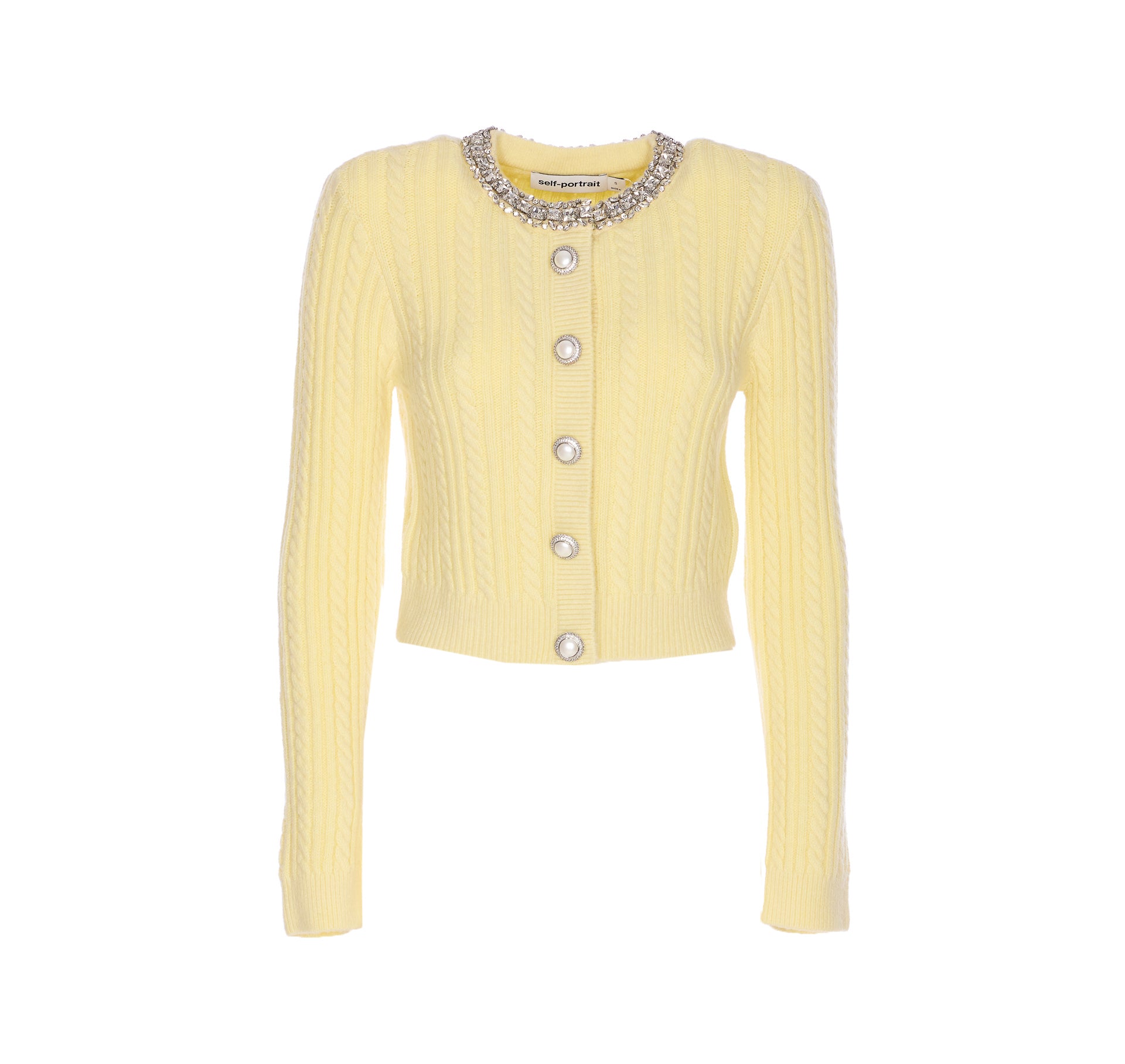 Self Portrait Sweaters Yellow Polyamide