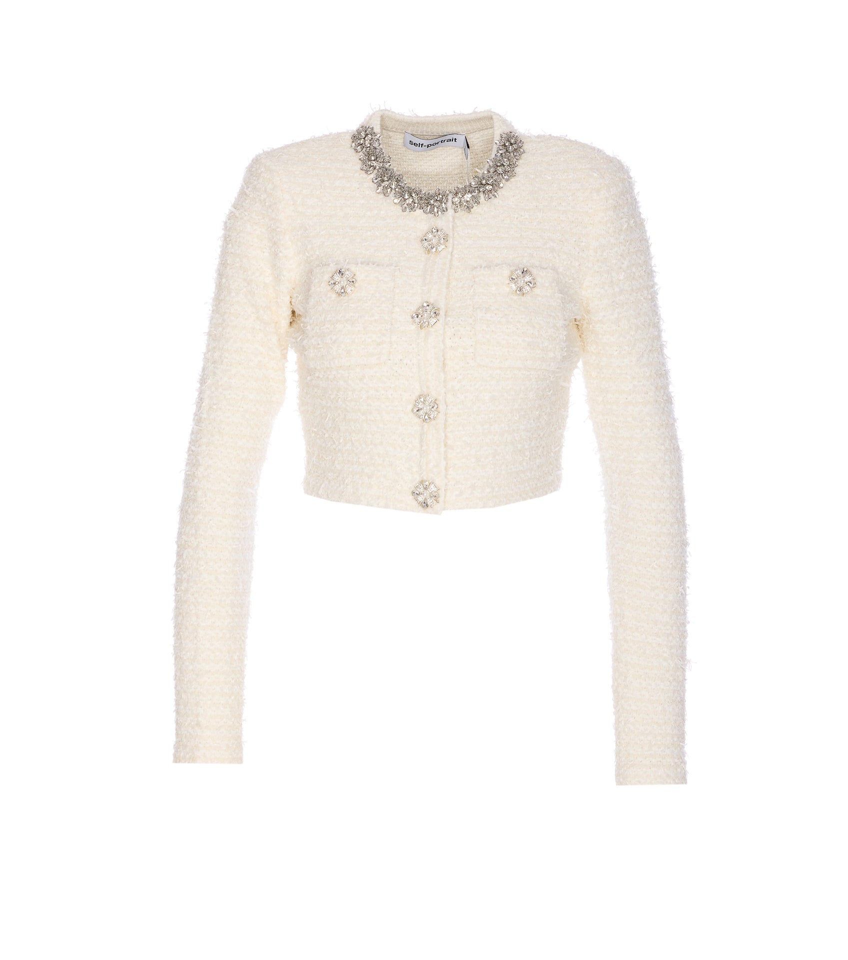 Self Portrait Sweaters White Cotton