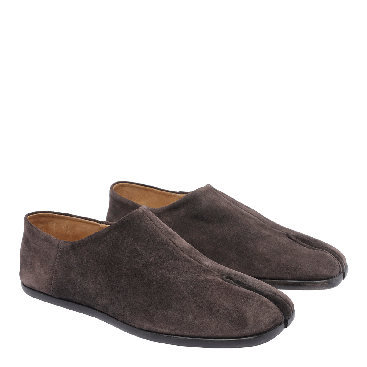 Maison Margiela Flat Shoes Brown Suede Leather/leather Sole