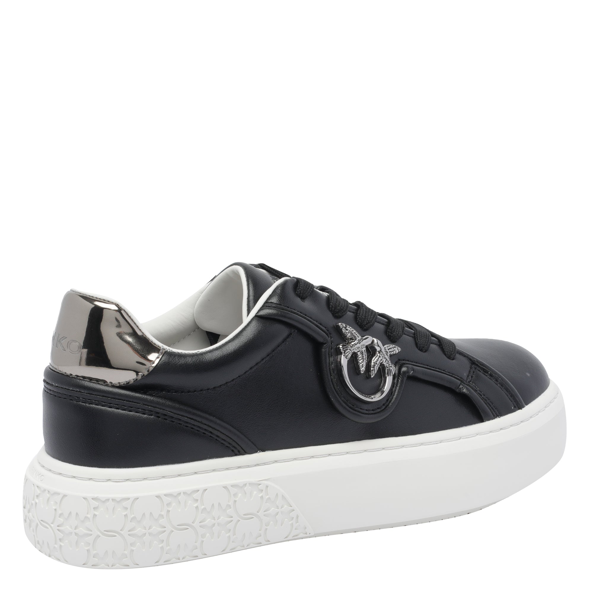 Pinko Sneakers Black Calf Leather/rubber Sole