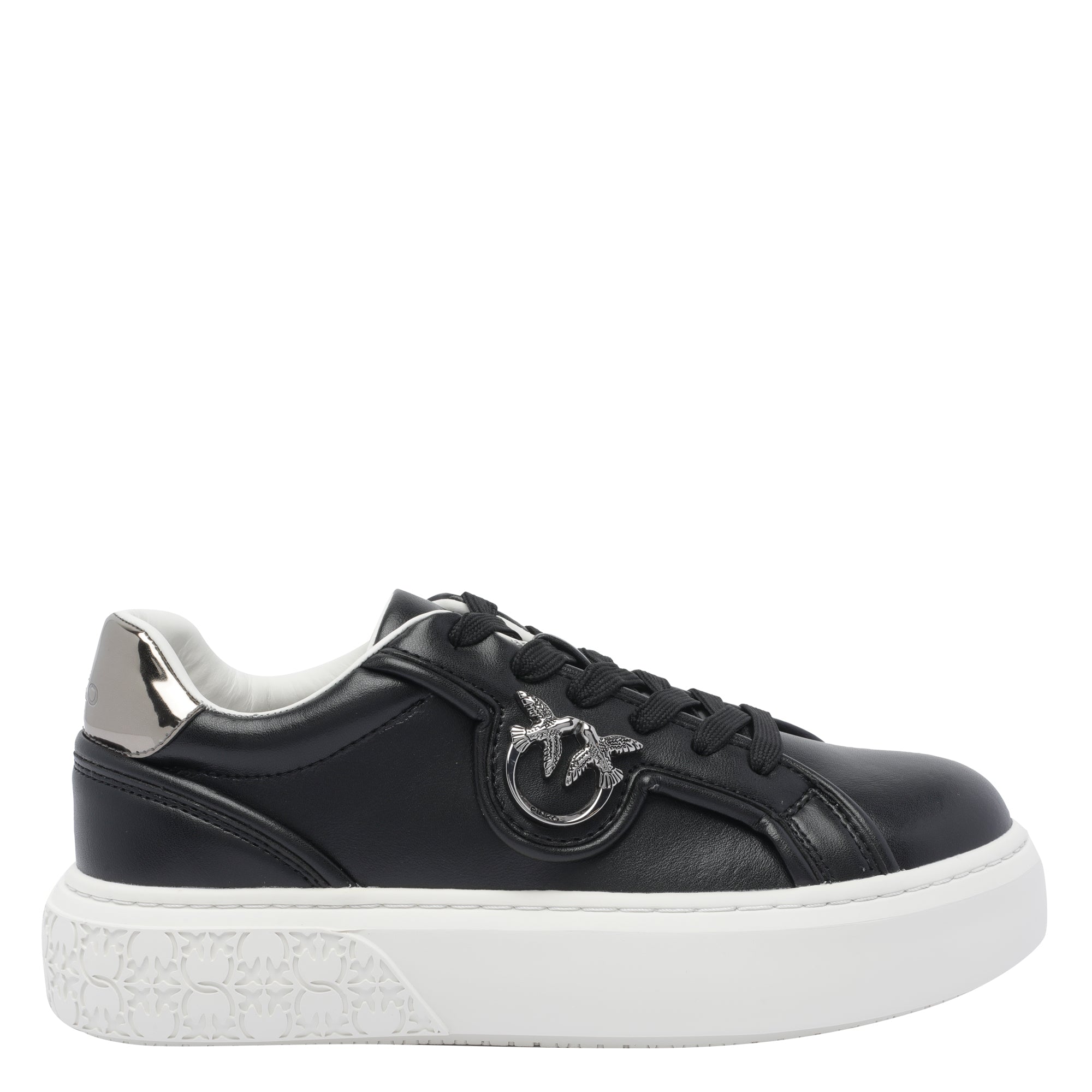 Pinko Sneakers Black Calf Leather/rubber Sole