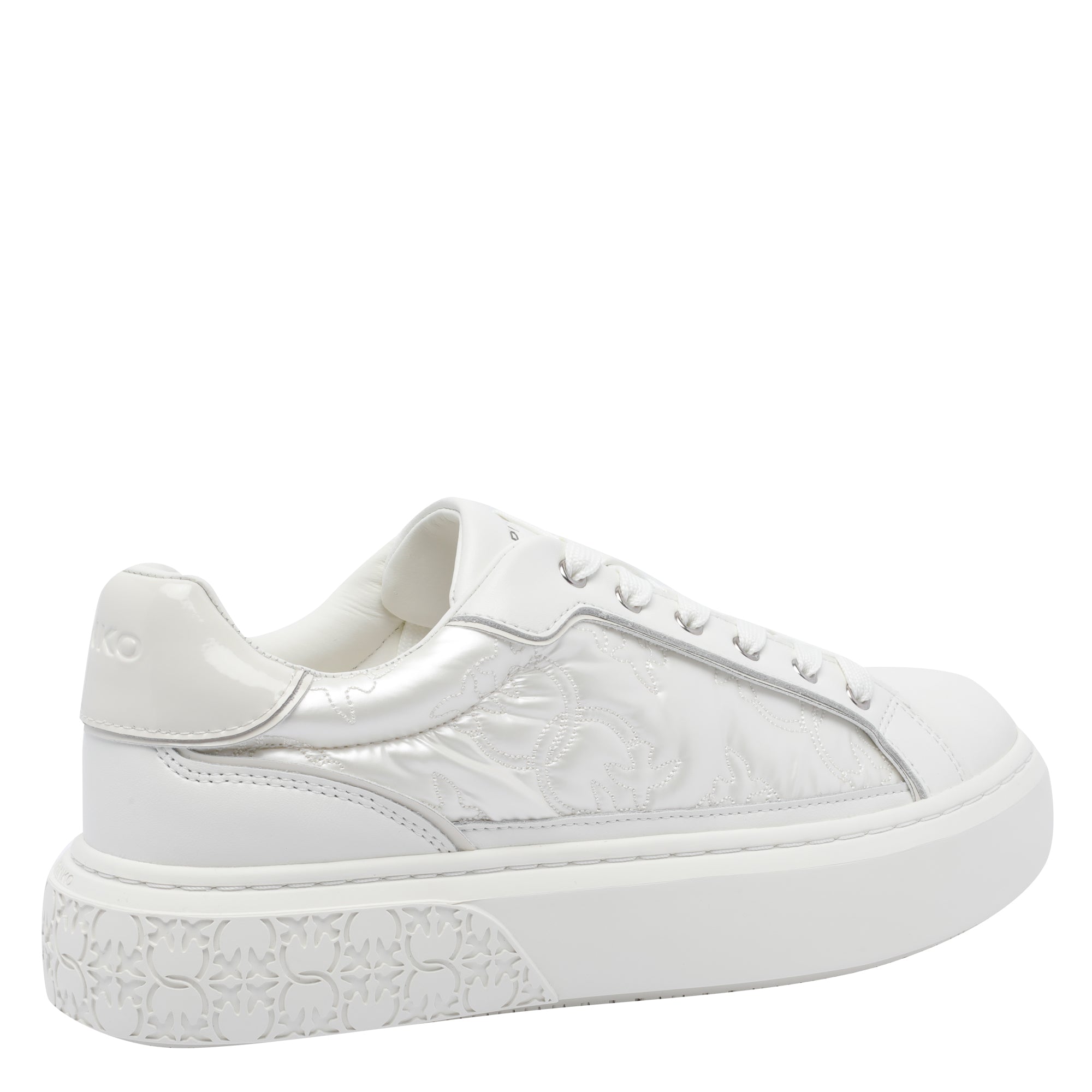 Pinko Sneakers White Calf Leather/rubber Sole
