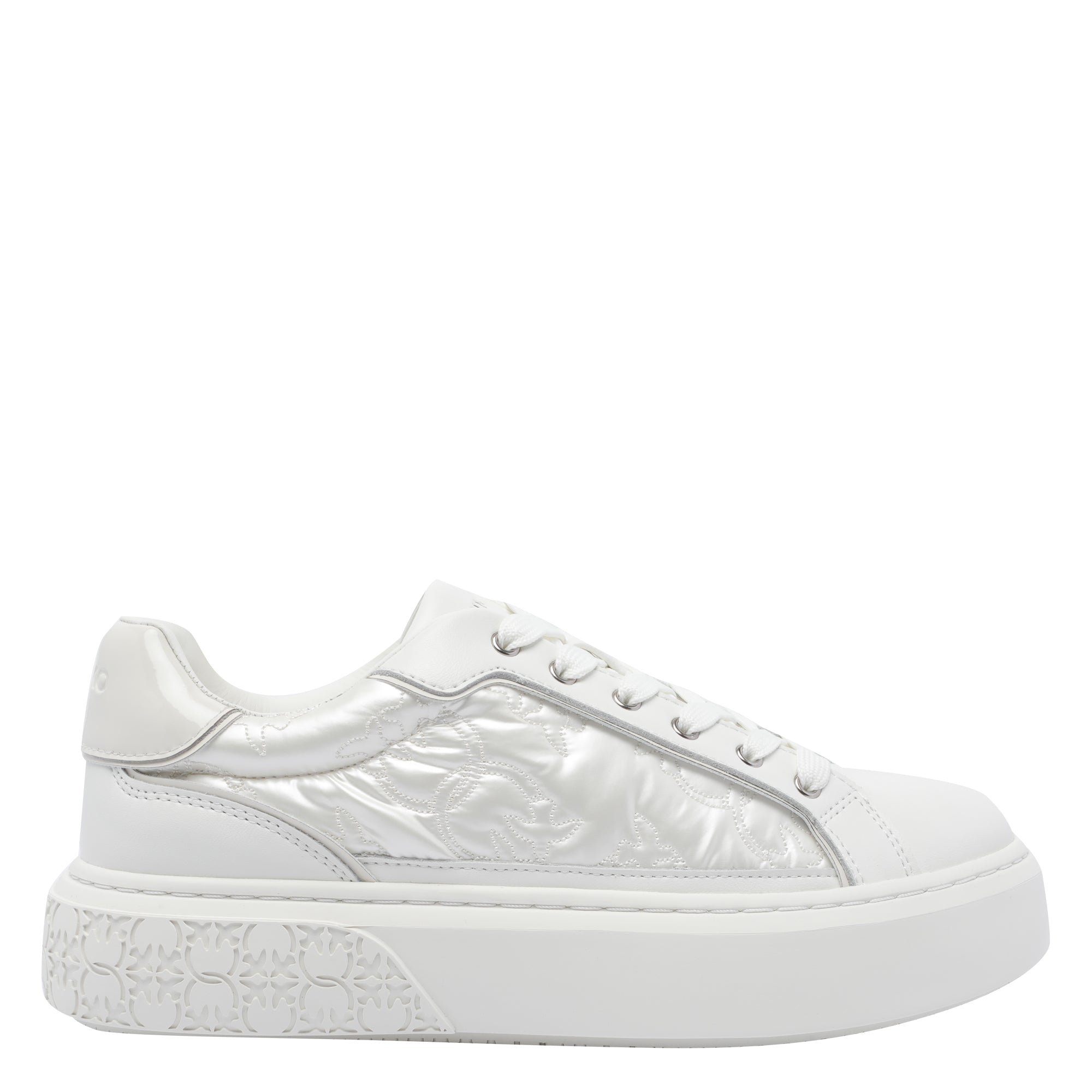 Pinko Sneakers White Calf Leather/rubber Sole