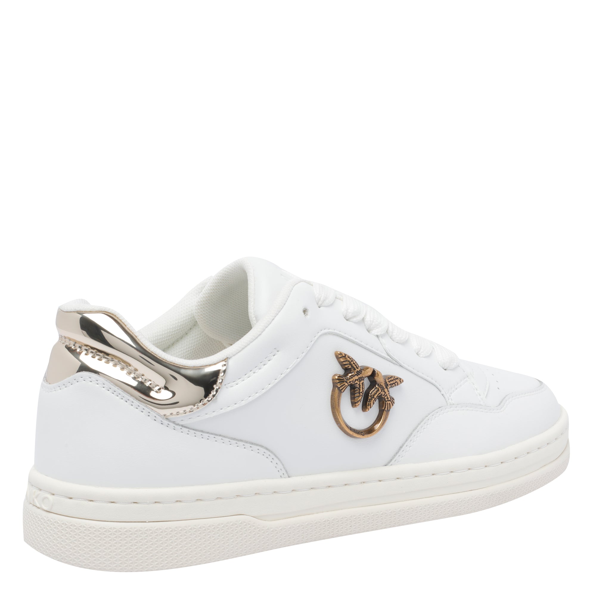 Pinko Sneakers White Calf Leather/rubber Sole