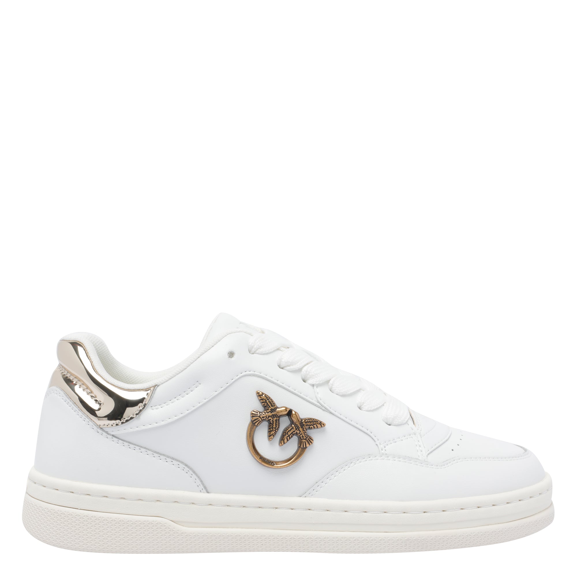 Pinko Sneakers White Calf Leather/rubber Sole