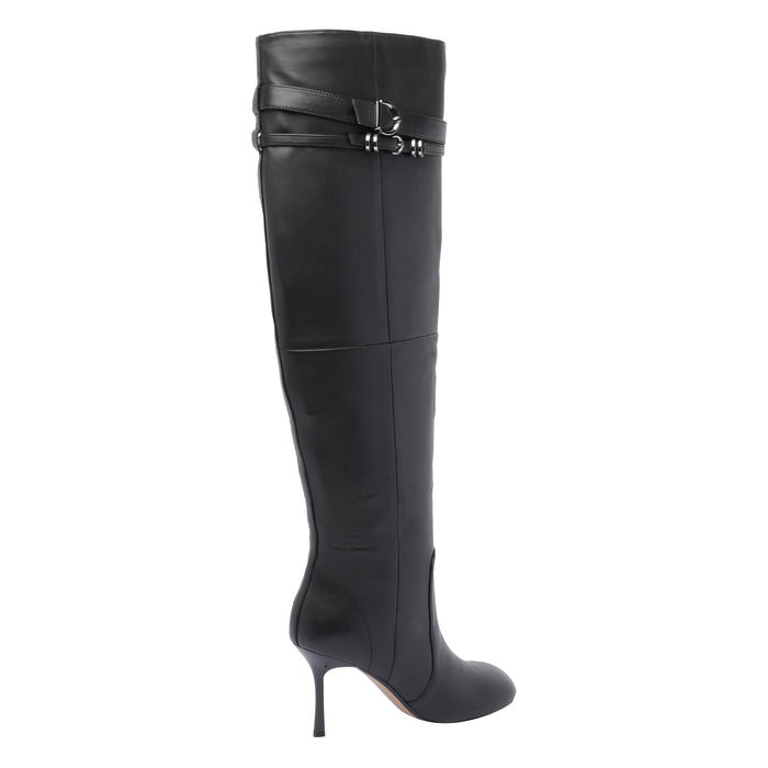 Pinko Boots Black Goat Leather/rubber Sole