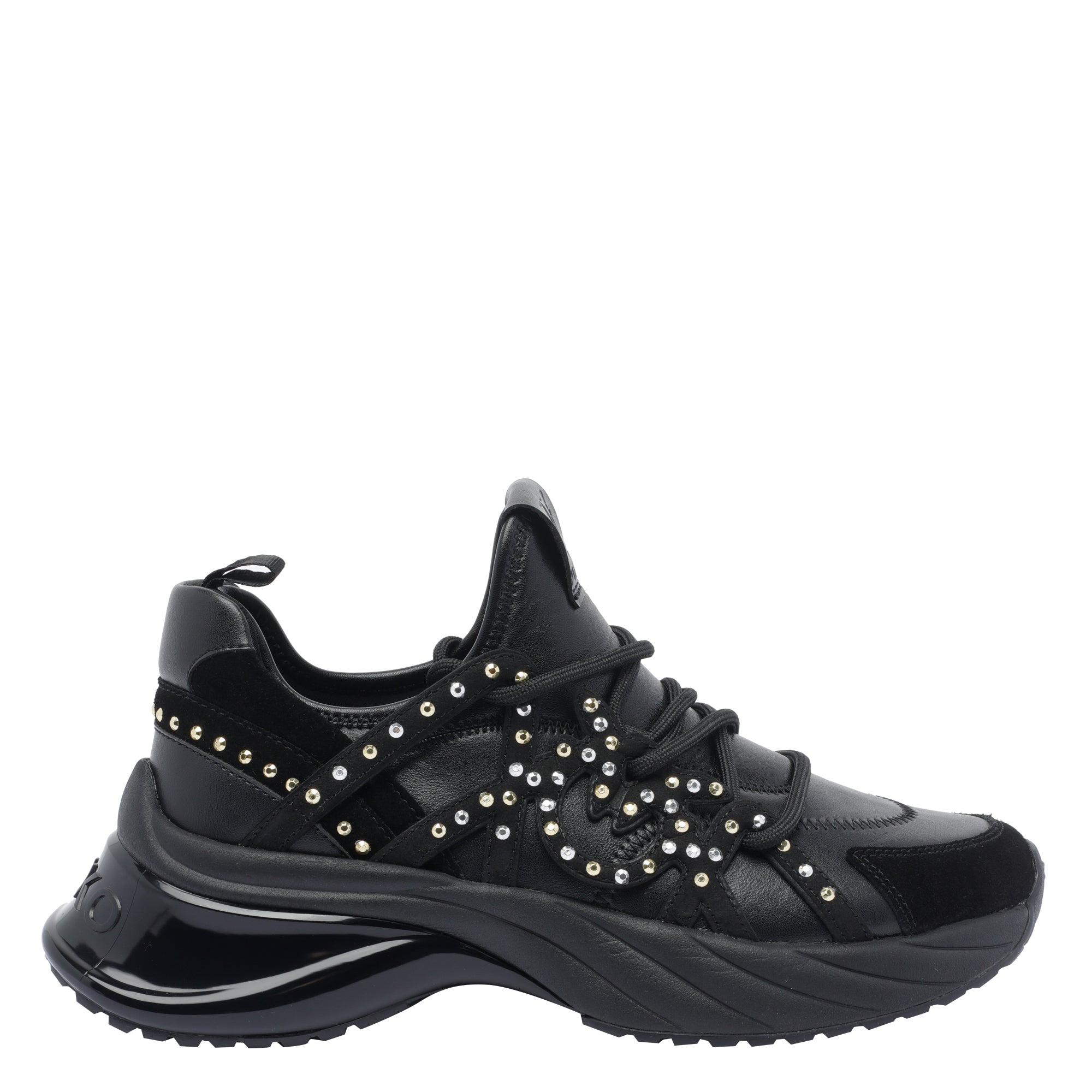 Pinko Sneakers Black Calf Leather/rubber Sole