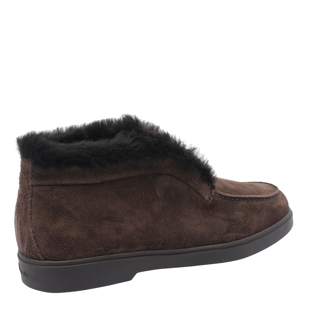 Santoni Flat Shoes Brown Suede Leather/rubber Sole