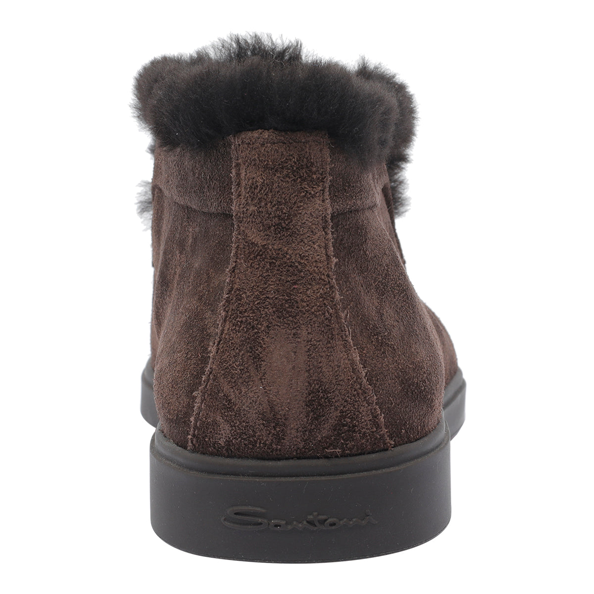 Santoni Flat Shoes Brown Suede Leather/rubber Sole