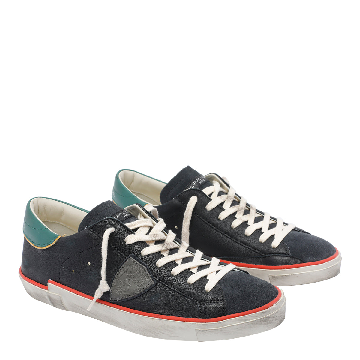 Philippe Model Sneakers Black Goat Leather Calf Lether