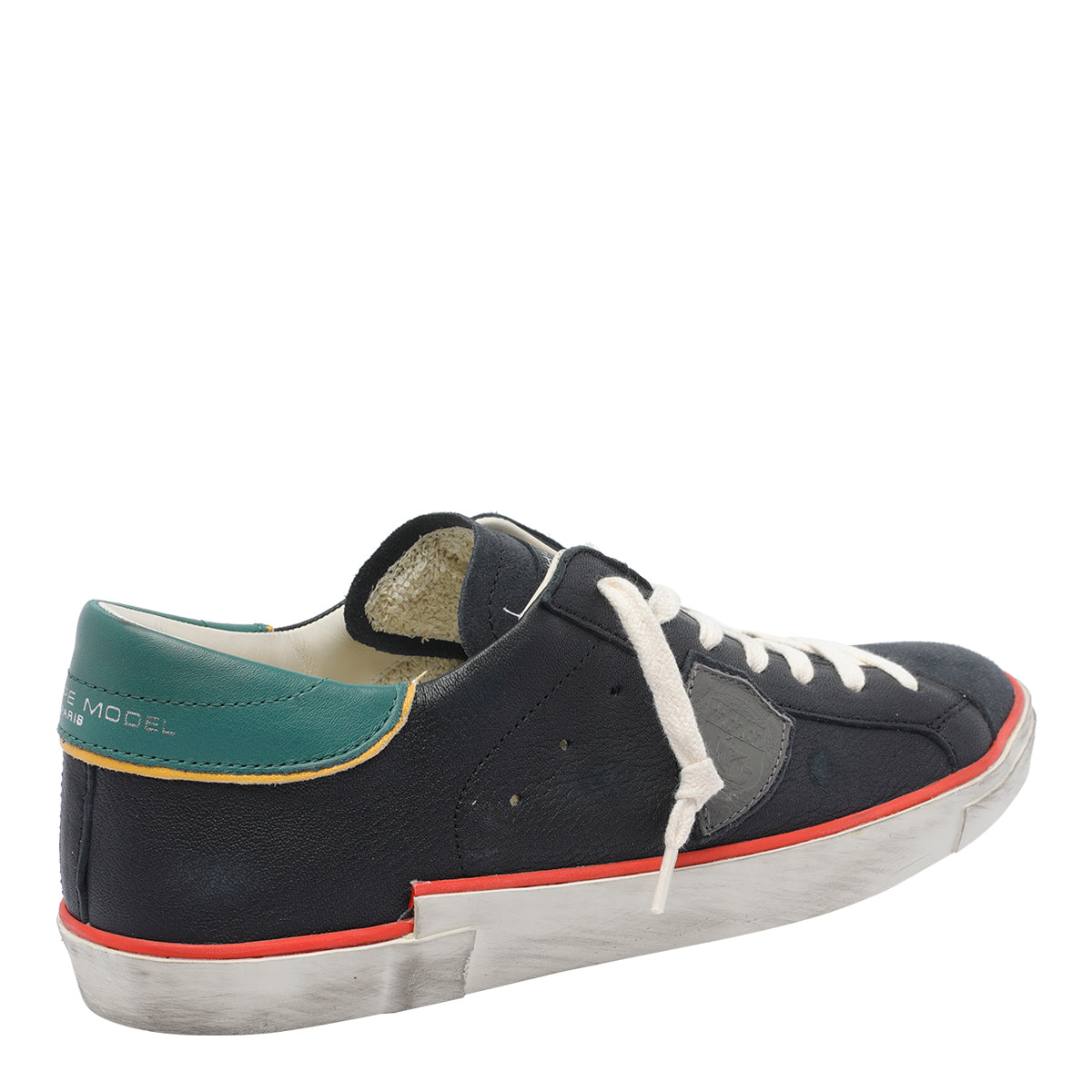 Philippe Model Sneakers Black Goat Leather Calf Lether