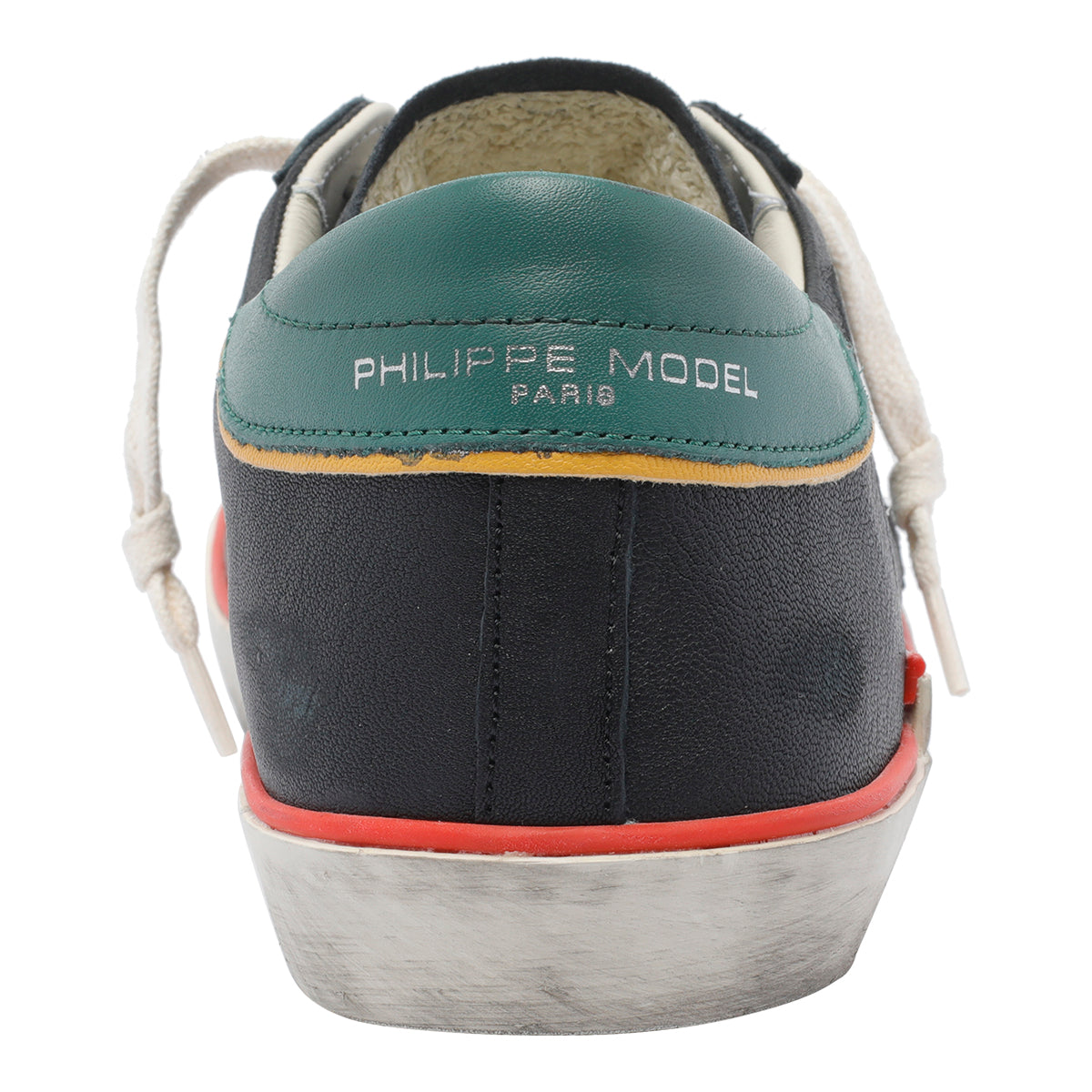 Philippe Model Sneakers Black Goat Leather Calf Lether