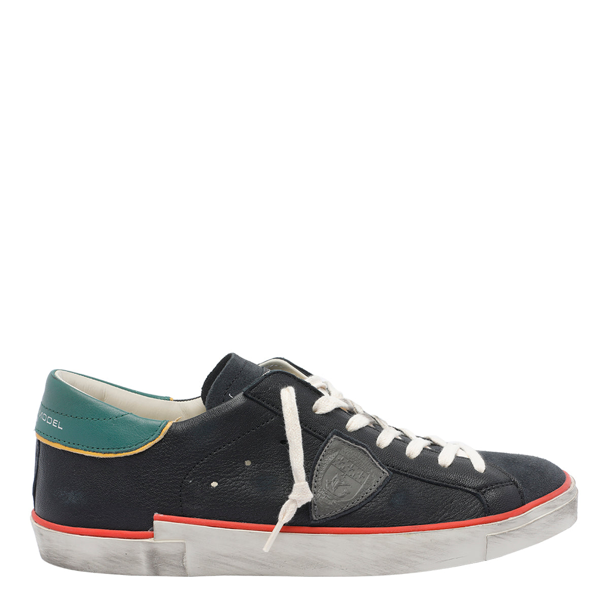 Philippe Model Sneakers Black Goat Leather Calf Lether