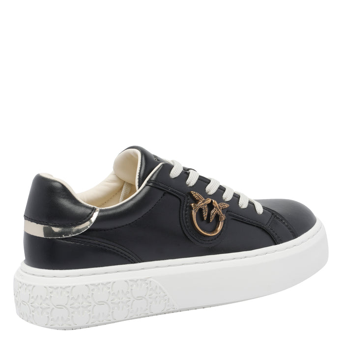 Pinko Sneakers Black Calf Leather/rubber Sole