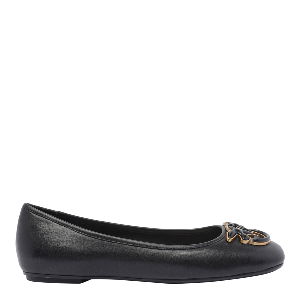 Pinko Flat Shoes Black Calf Leather/rubber Sole