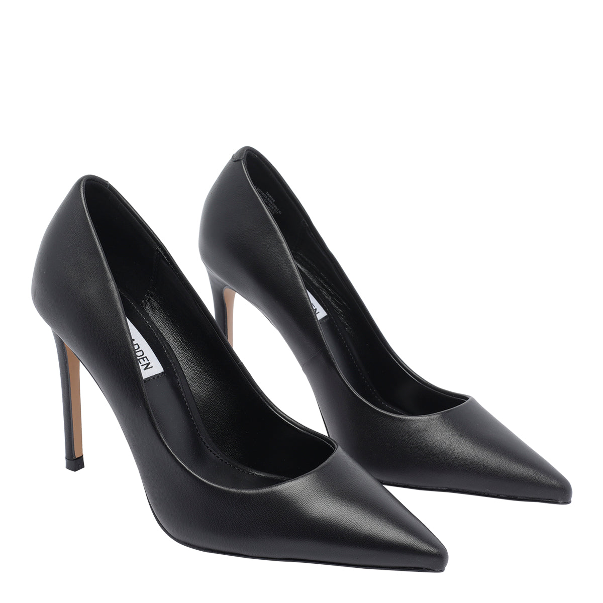 Steve Madden With Heel Black Leather/rubber Sole