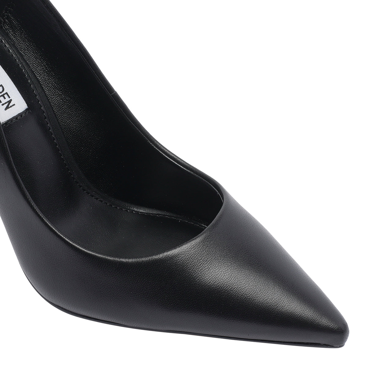 Steve Madden With Heel Black Leather/rubber Sole