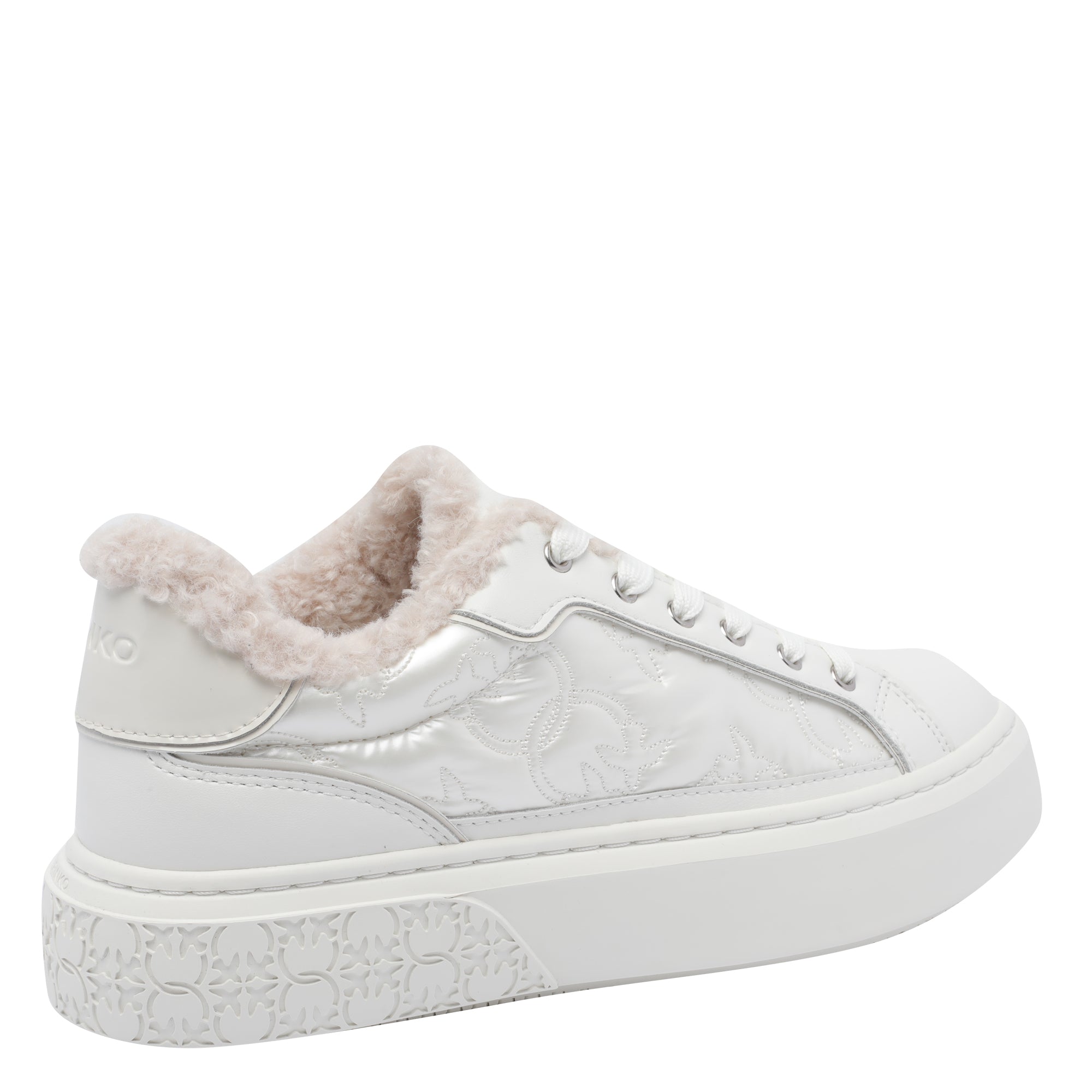 Pinko Sneakers White Calf Leather/rubber Sole