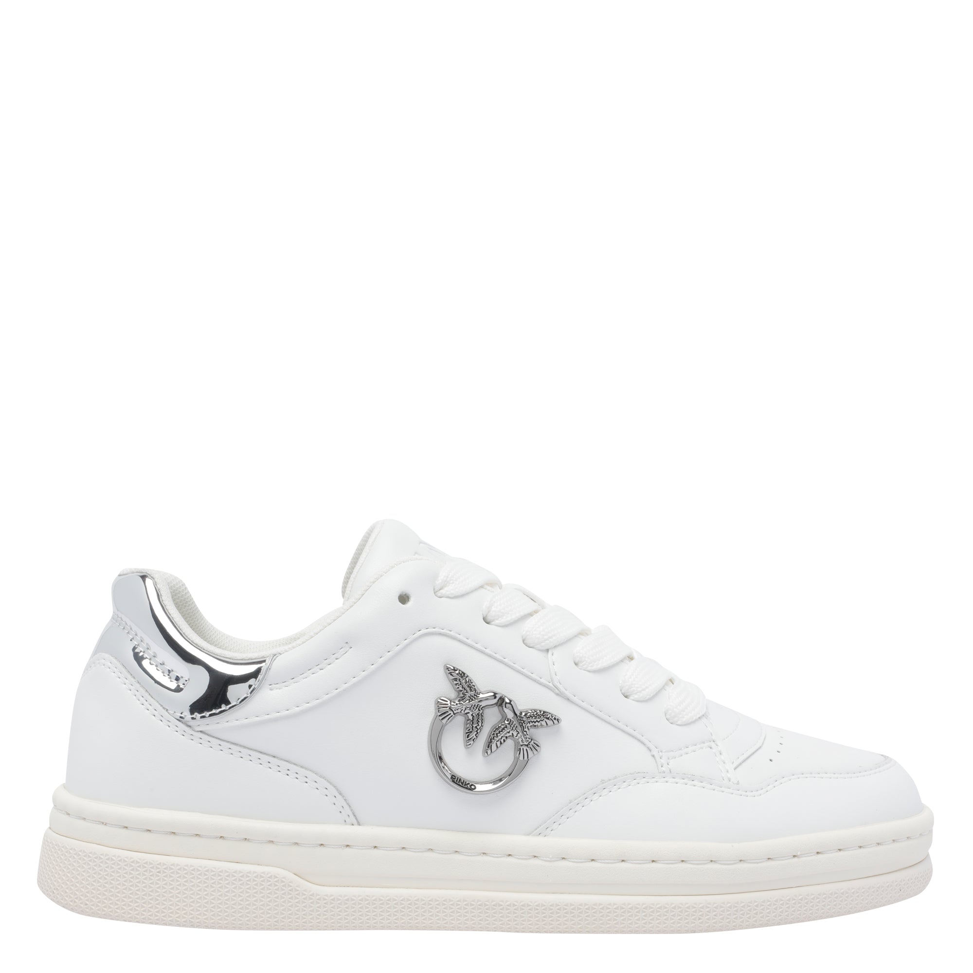 Pinko Sneakers White Calf Leather/rubber Sole