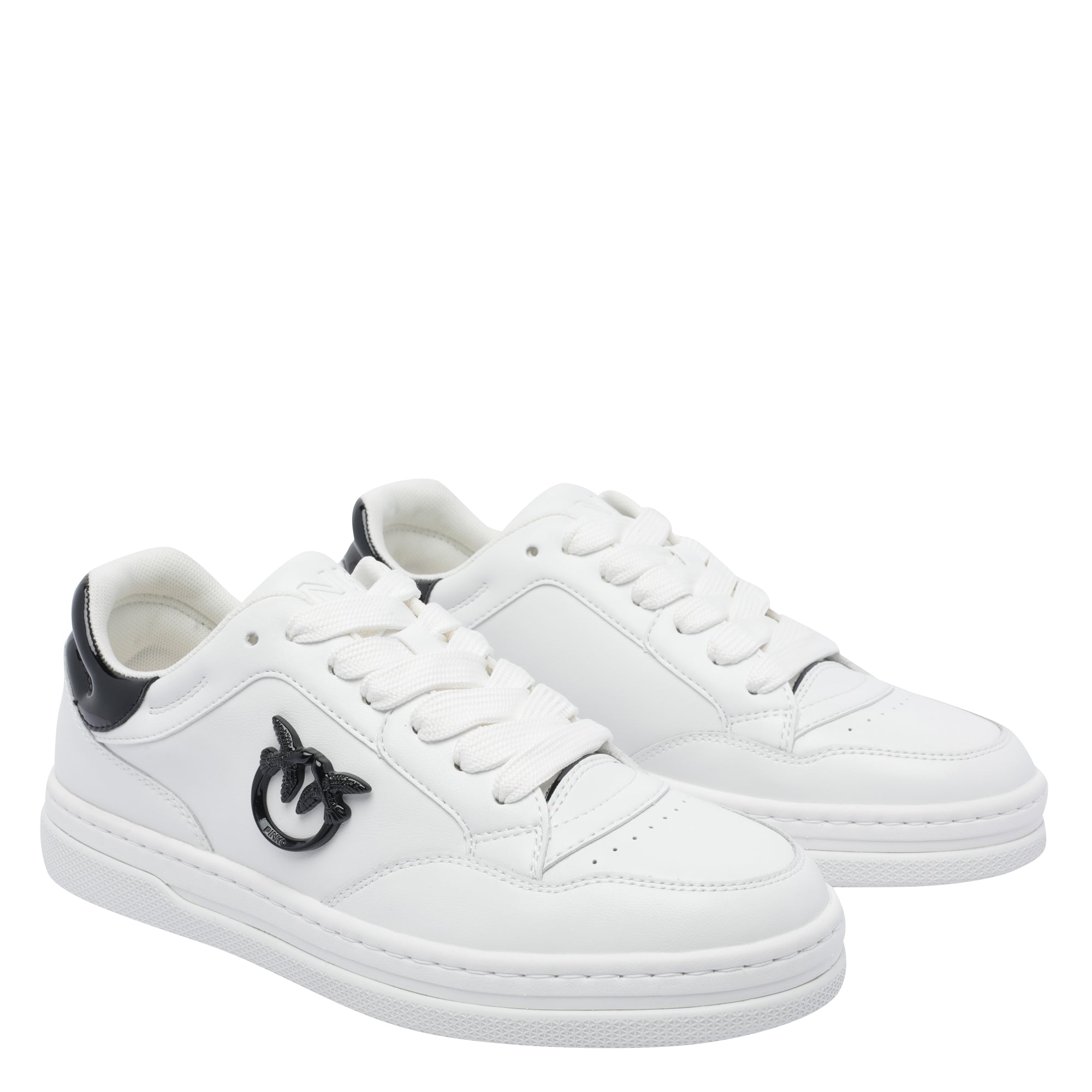 Pinko Sneakers White Calf Leather/rubber Sole