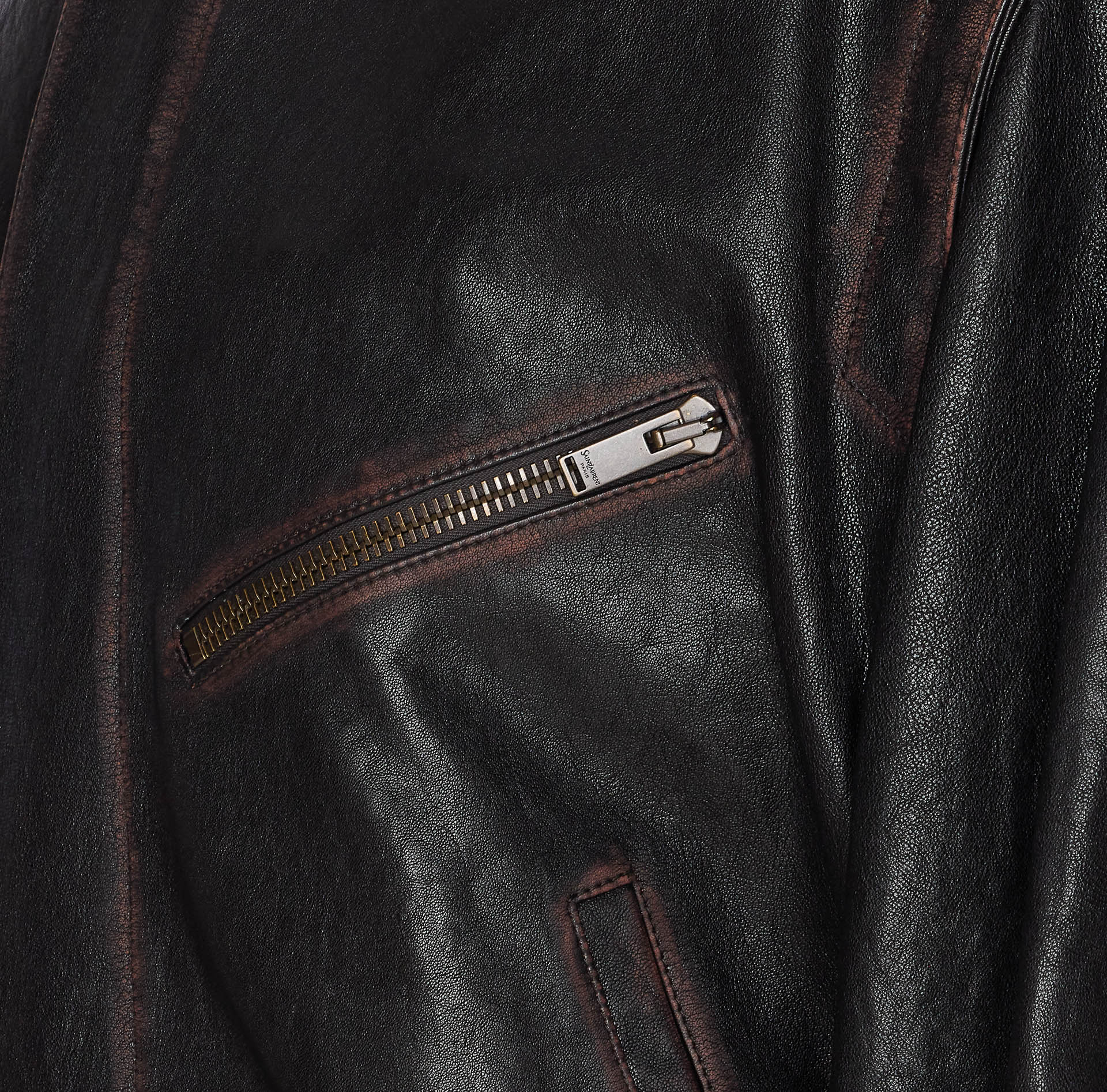 Saint Laurent Jackets Brown Lambskin