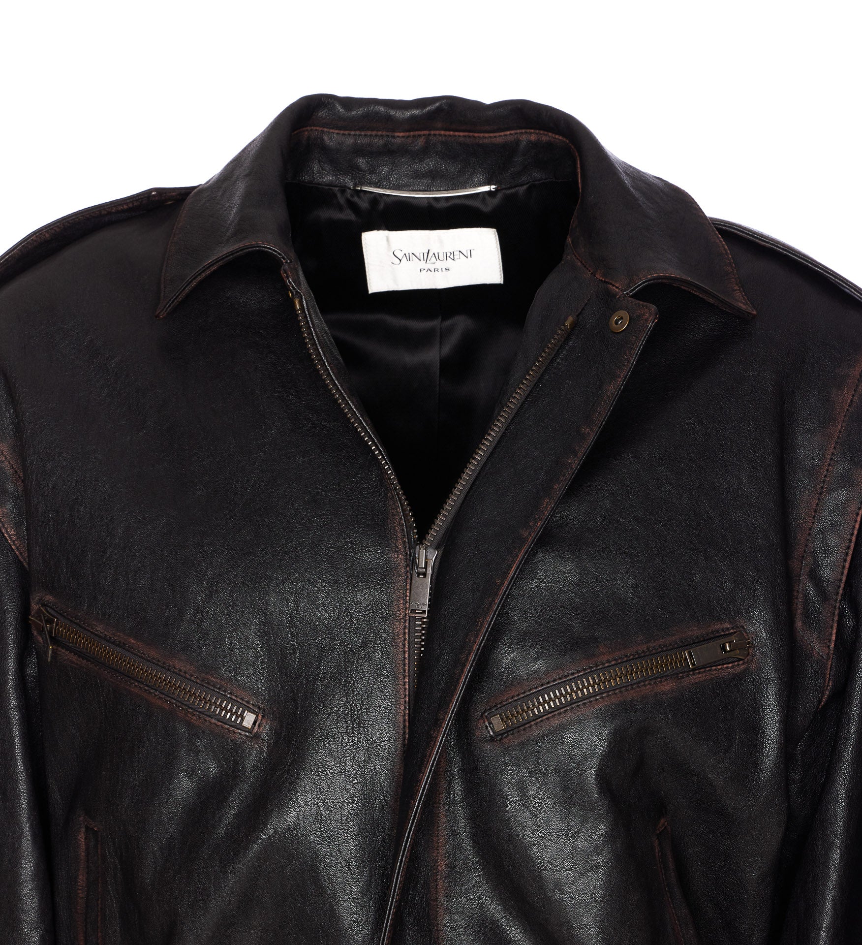 Saint Laurent Jackets Brown Lambskin
