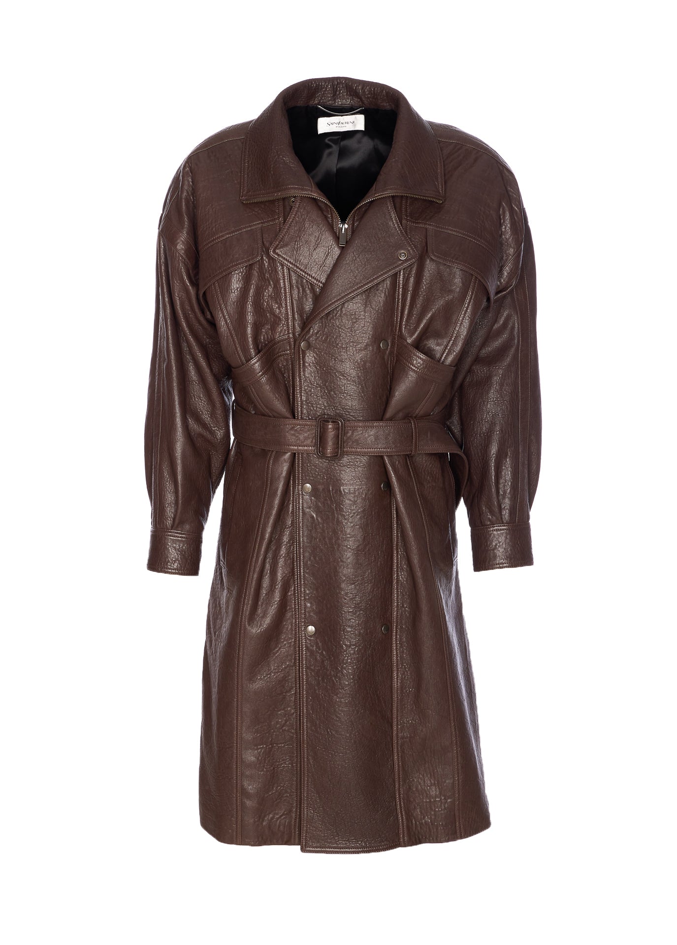 Saint Laurent Coats Brown Lambskin