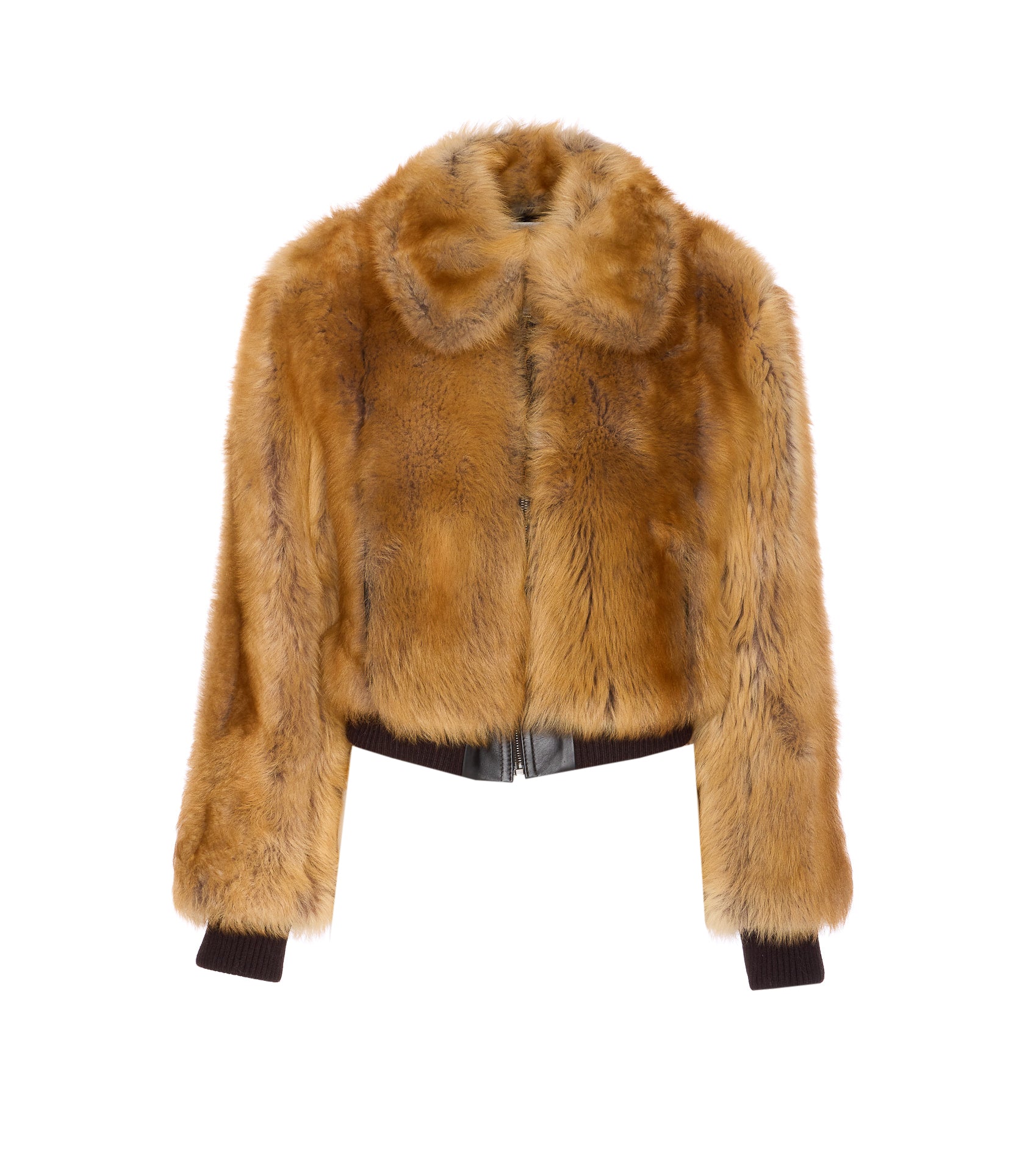Saint Laurent Jackets Brown Lamb Fur