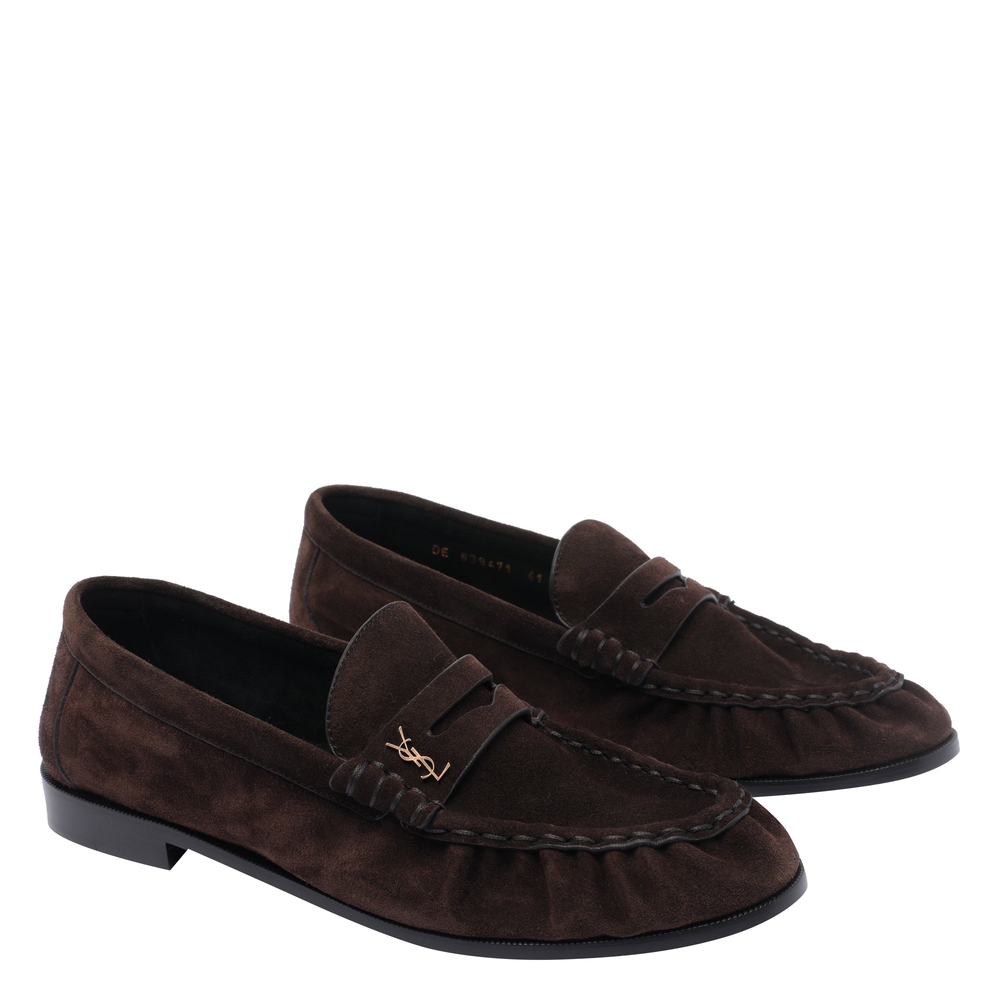 Saint Laurent Flat Shoes Brown Suede Leather/leather Sole