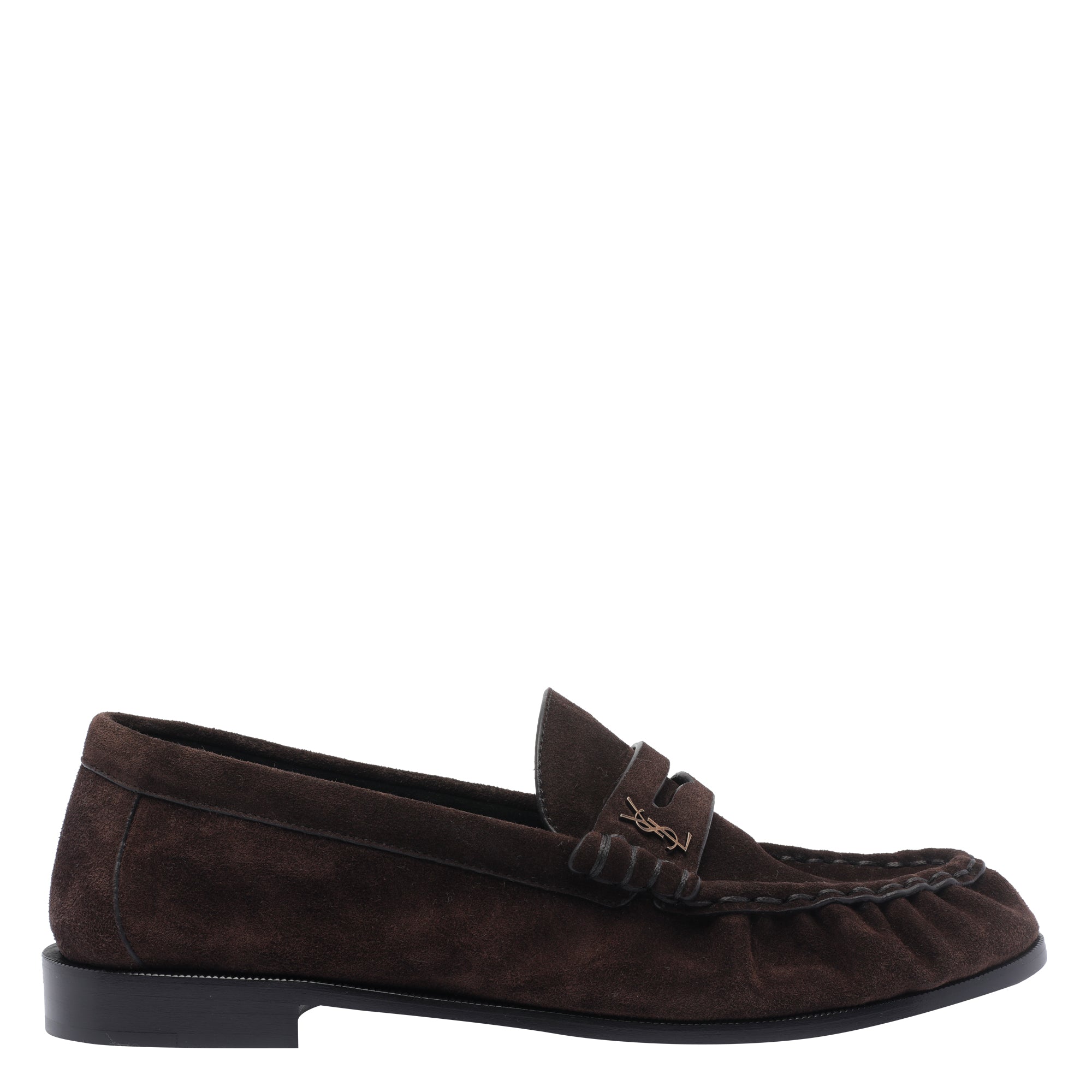 Saint Laurent Flat Shoes Brown Suede Leather/leather Sole