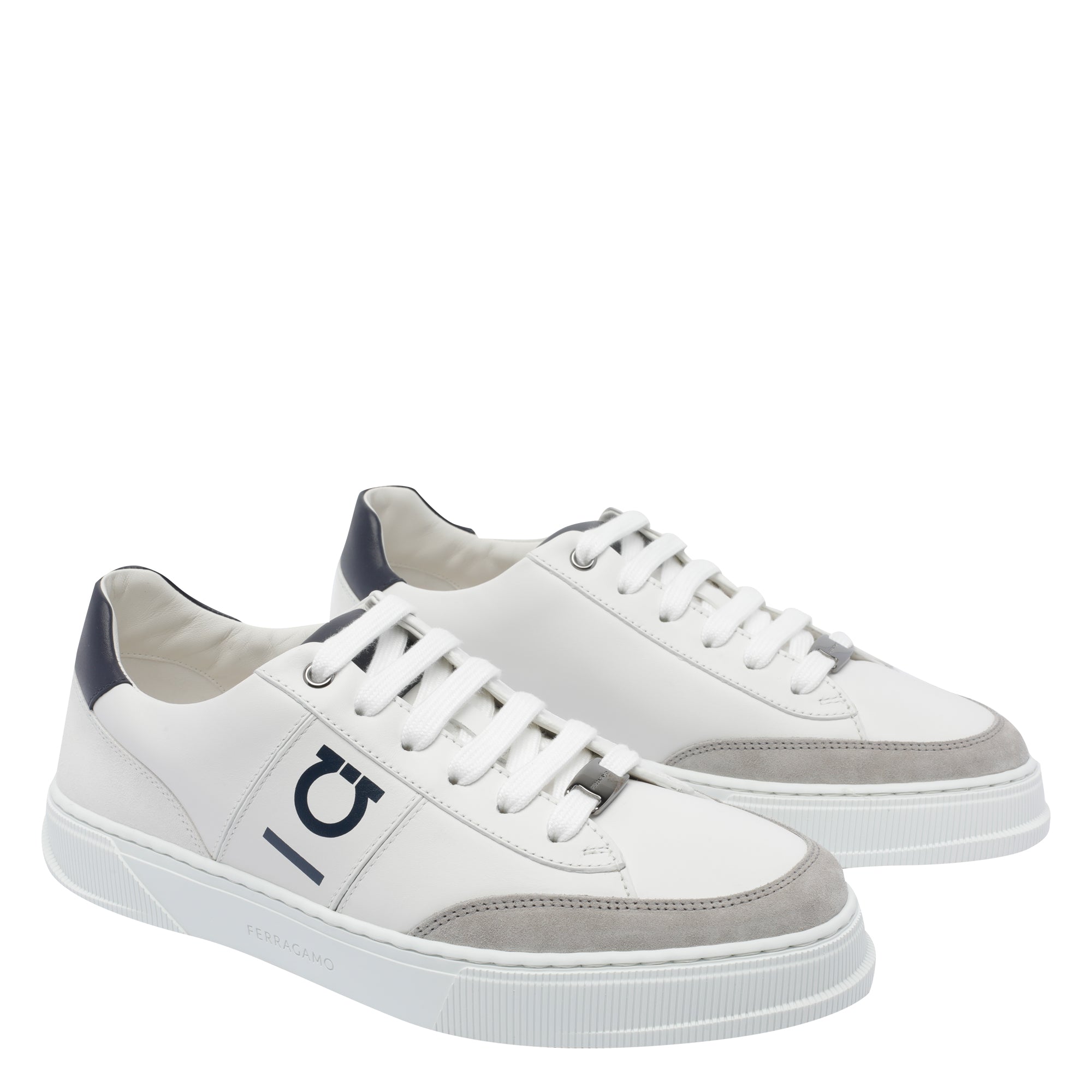Ferragamo Sneakers White Leather/suede Calf