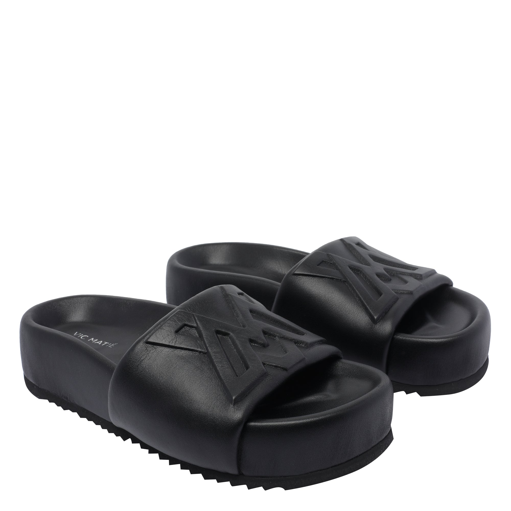Vic Matie Sandals Black Calf Leather/rubber Sole