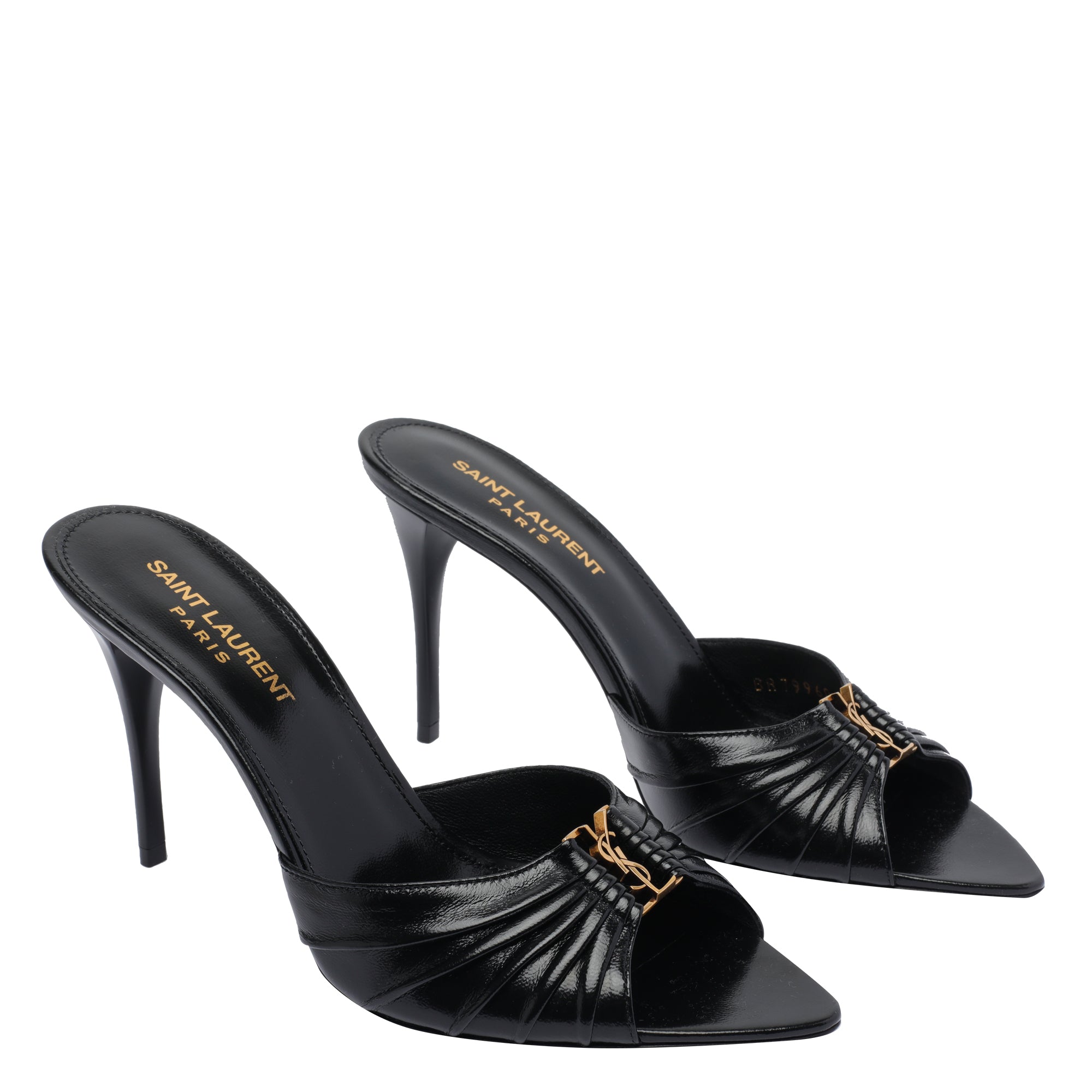 Saint Laurent Sandals Black Leather/leather Sole