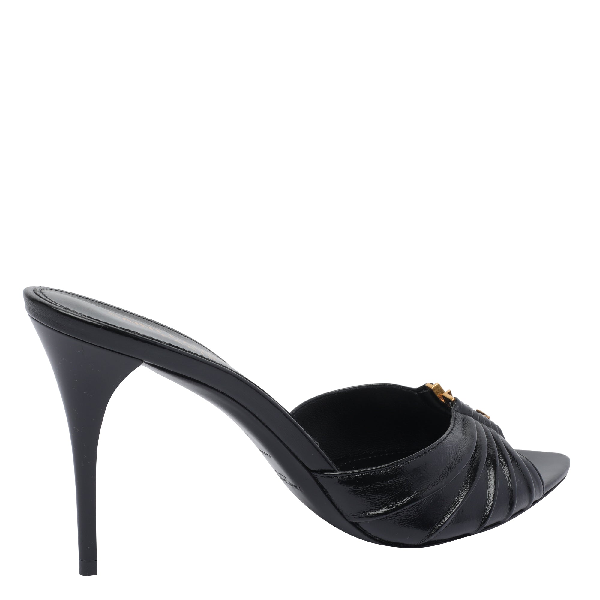 Saint Laurent Sandals Black Leather/leather Sole