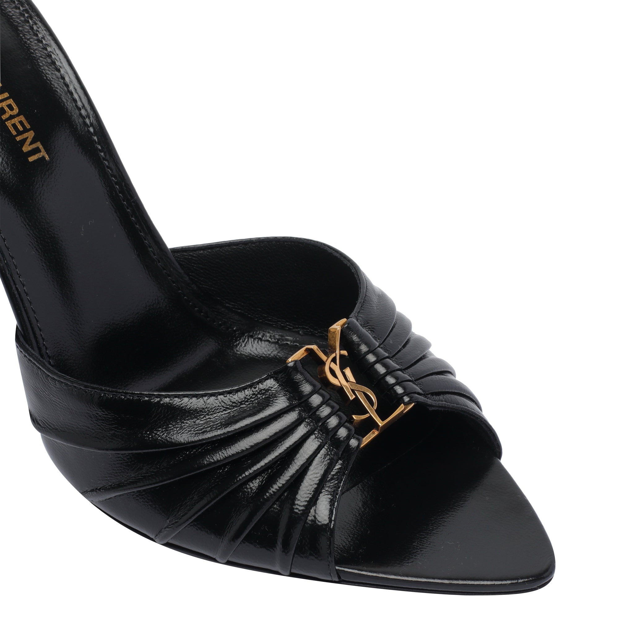 Saint Laurent Sandals Black Leather/leather Sole