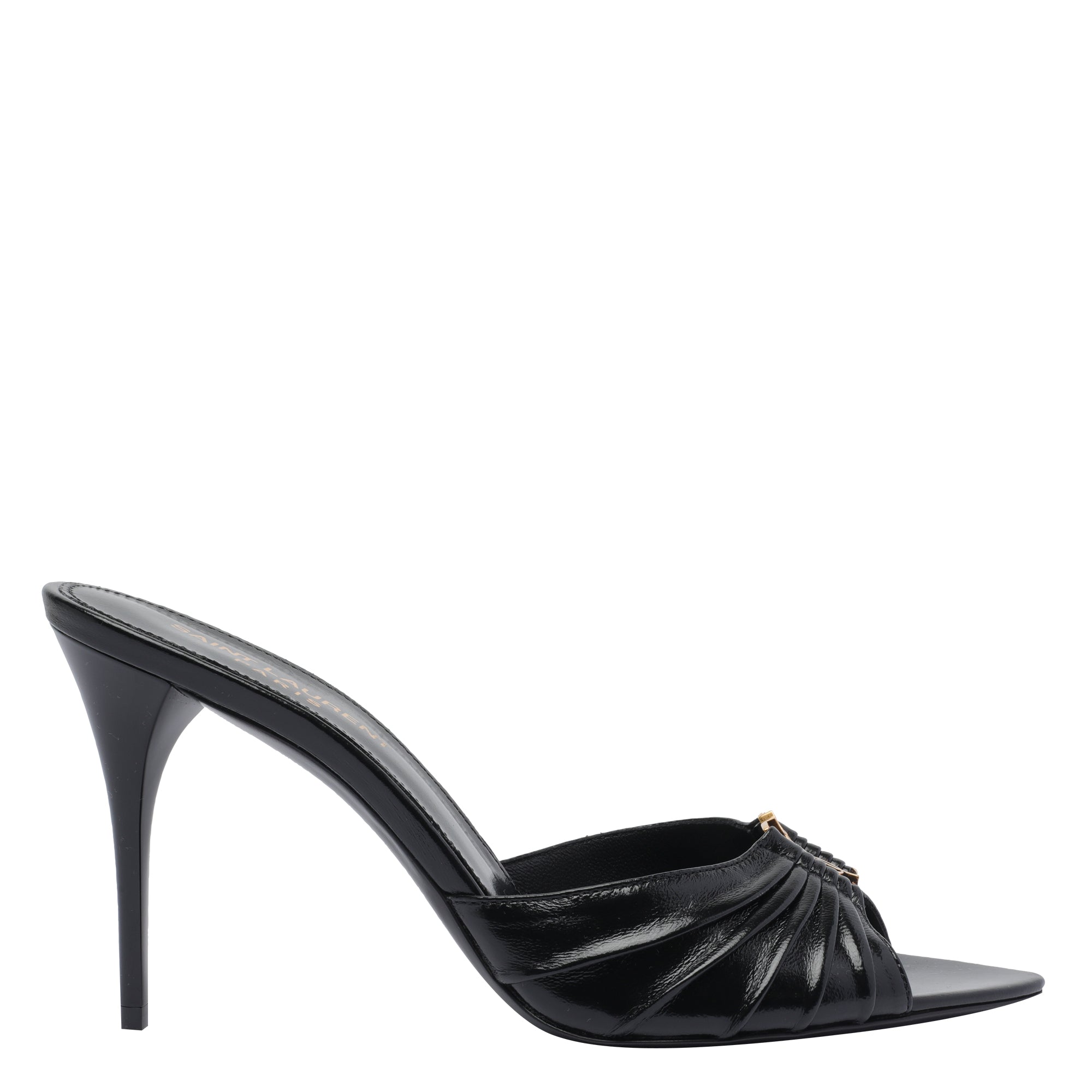 Saint Laurent Sandals Black Leather/leather Sole