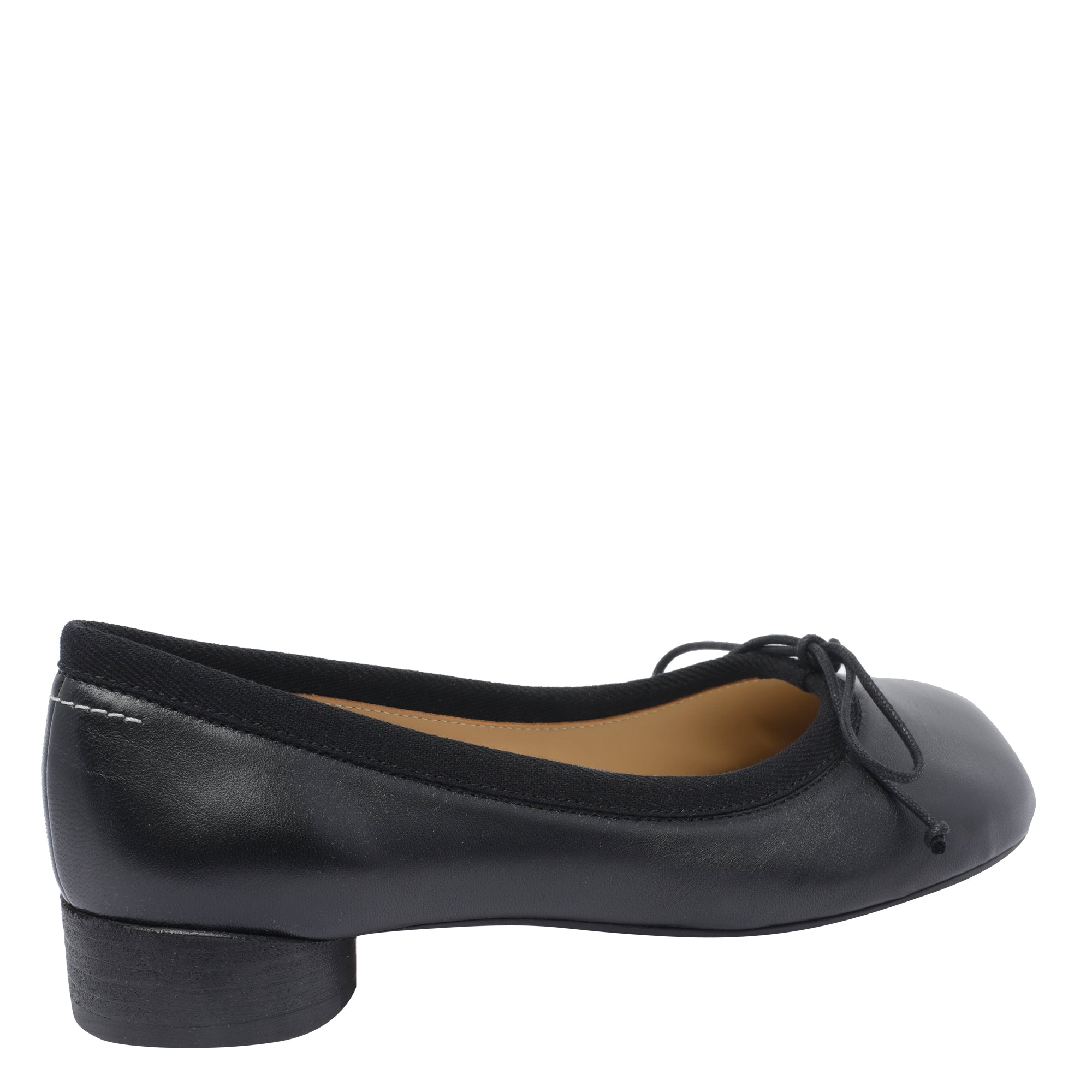 Mm6 Maison Margiela Flat Shoes Black Leather/leather Sole