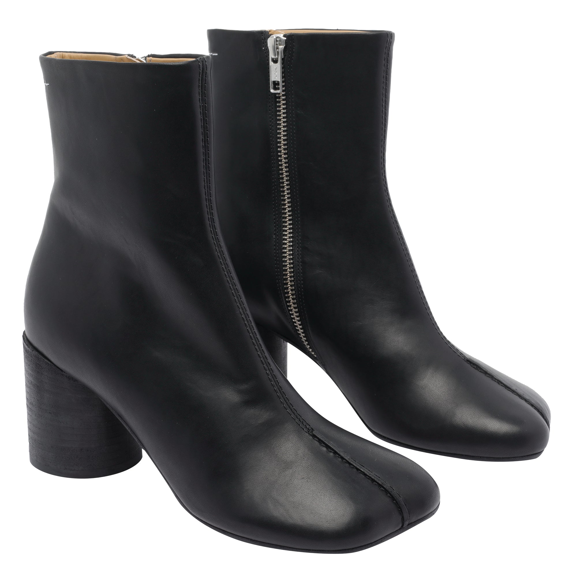 Mm6 Maison Margiela Boots Black Leather/leather Sole