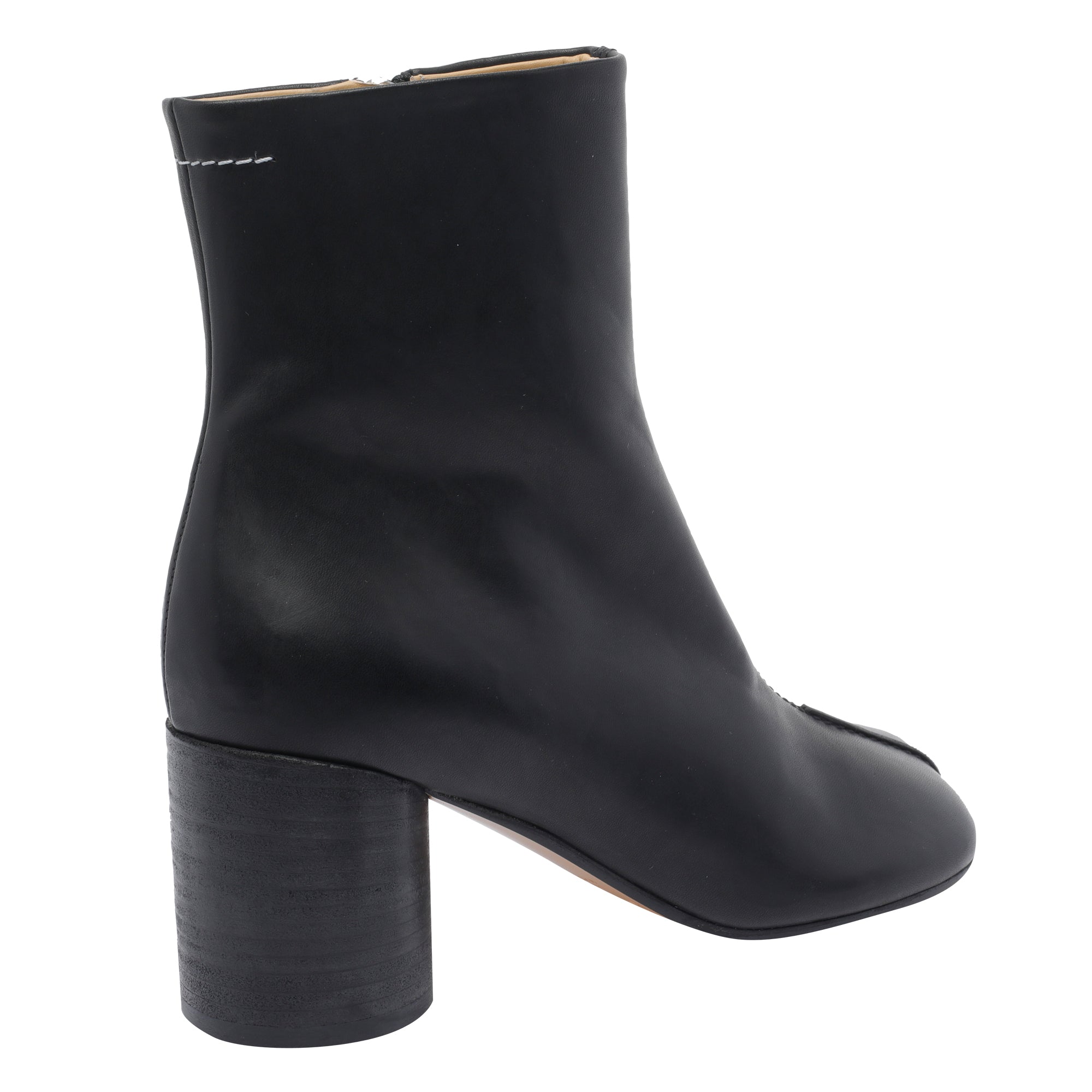 Mm6 Maison Margiela Boots Black Leather/leather Sole