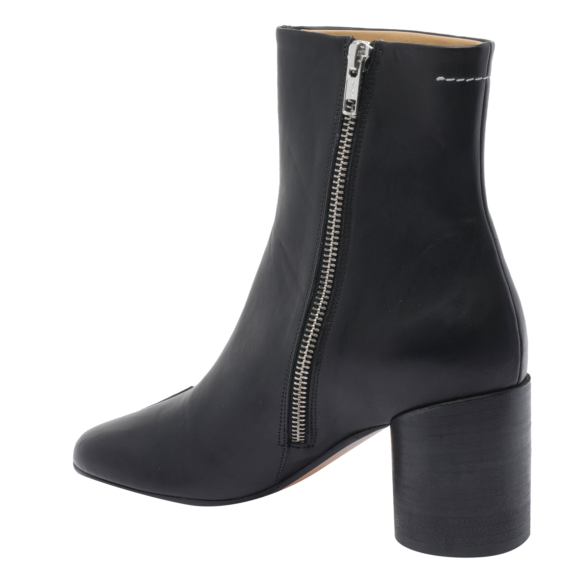 Mm6 Maison Margiela Boots Black Leather/leather Sole